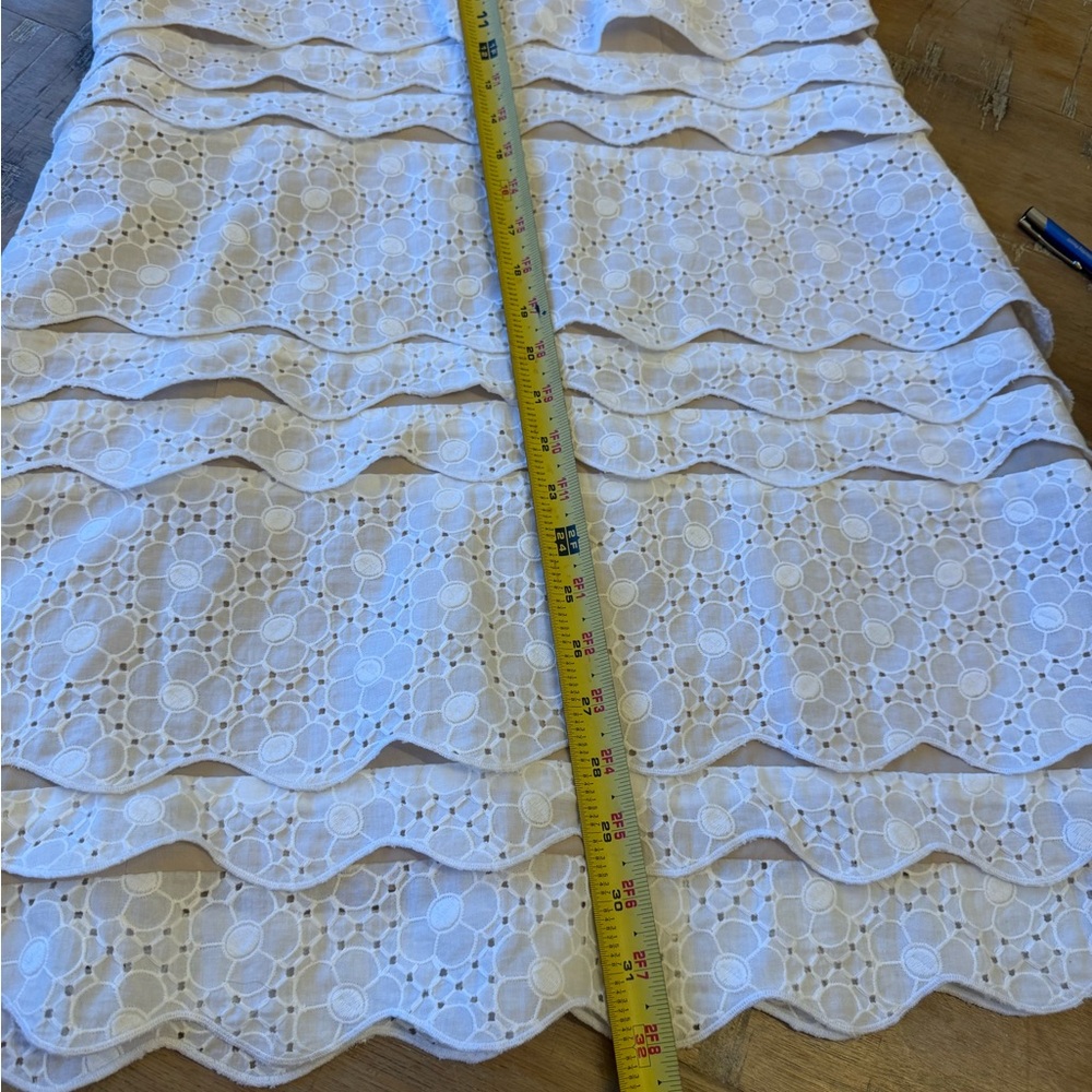 Lilly Pulitzer 100% Cotton White and Beige Floral Lace Tiered Midi Dress - Picture 8 of 8